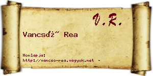 Vancsó Rea névjegykártya
